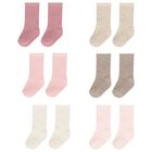Baby Girls Pink, Beige & Ivory Socks ( 6 Pack ), 1, hi-res