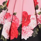Girls Pink Roses Satin Dress, 2, hi-res