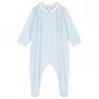 Baby Boys Blue Pintuck Babygrow , 1, hi-res