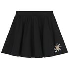 Girls Black Teddy Bear Logo Skirt , 3, hi-res