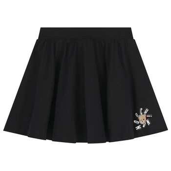 Girls Black Teddy Bear Logo Skirt 