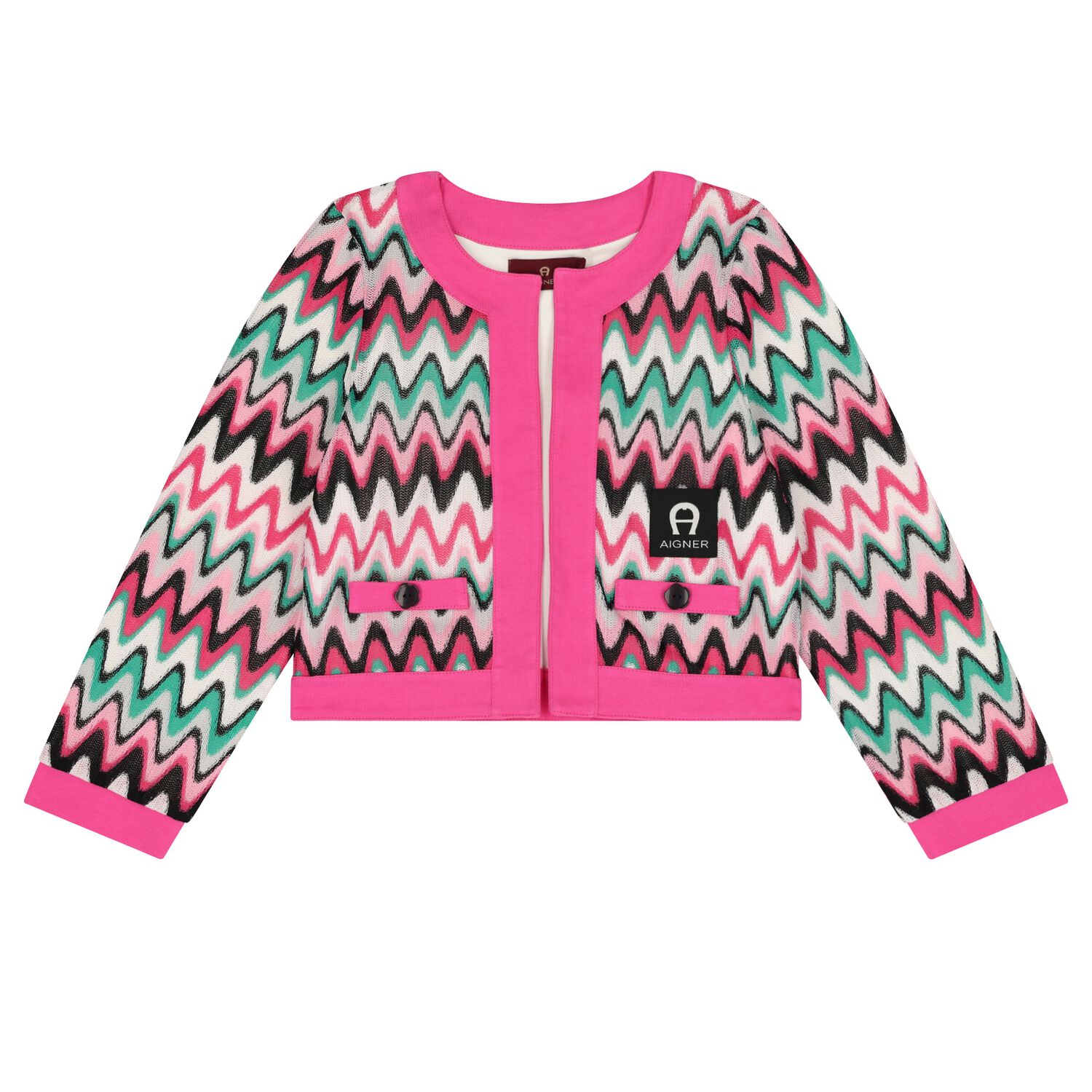 Girls Pink Logo Cardigan, 1, hi-res image number null