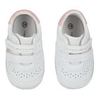 Baby Girls White Logo Pre Walker Shoes, 1, hi-res