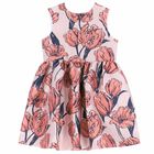 Girls Pink Brocade Dress, 1, hi-res