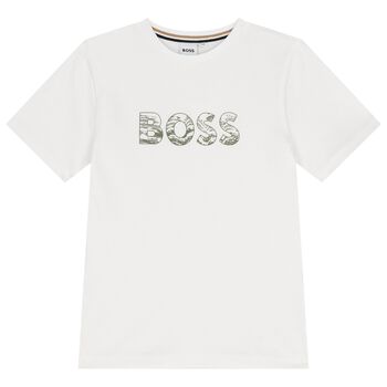 Boys White Logo T-Shirt