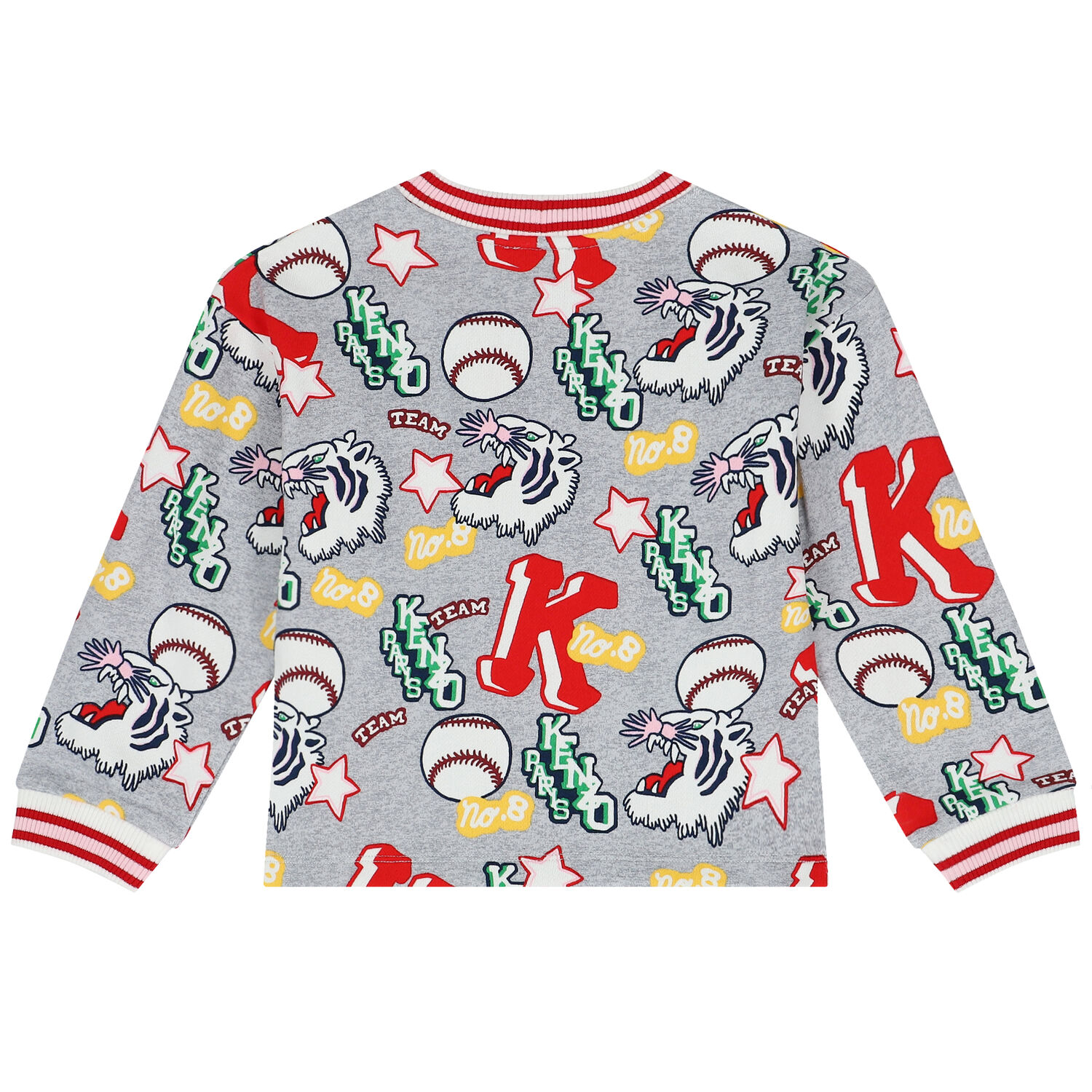 Girls Grey Varsity Tiger Logo Cardigan, 1, hi-res