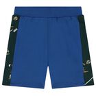 Baby Boys Green & Blue Logo Shorts Set, 1, hi-res