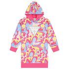 Girls Multi-Coloured Logo Hooded Dress, 2, hi-res
