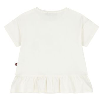 Younger Girls Ivory Bag Logo T-Shirt