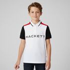Boys White & Red Logo Polo Shirt, 2, hi-res