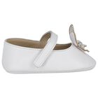 Baby Girls White Embellished Butterfly Shoes, 1, hi-res
