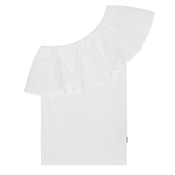 Girls White Ruffle Rebecca Top