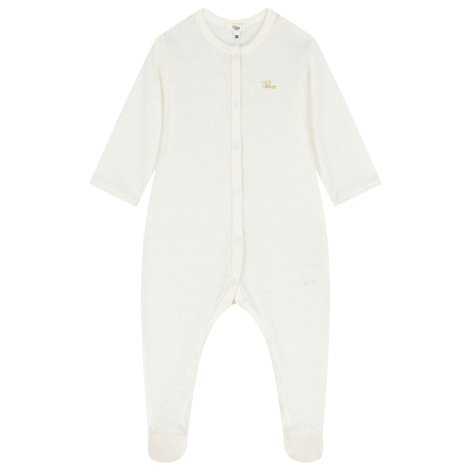 Baby Girls Ivory Logo Babygrow , 1, hi-res