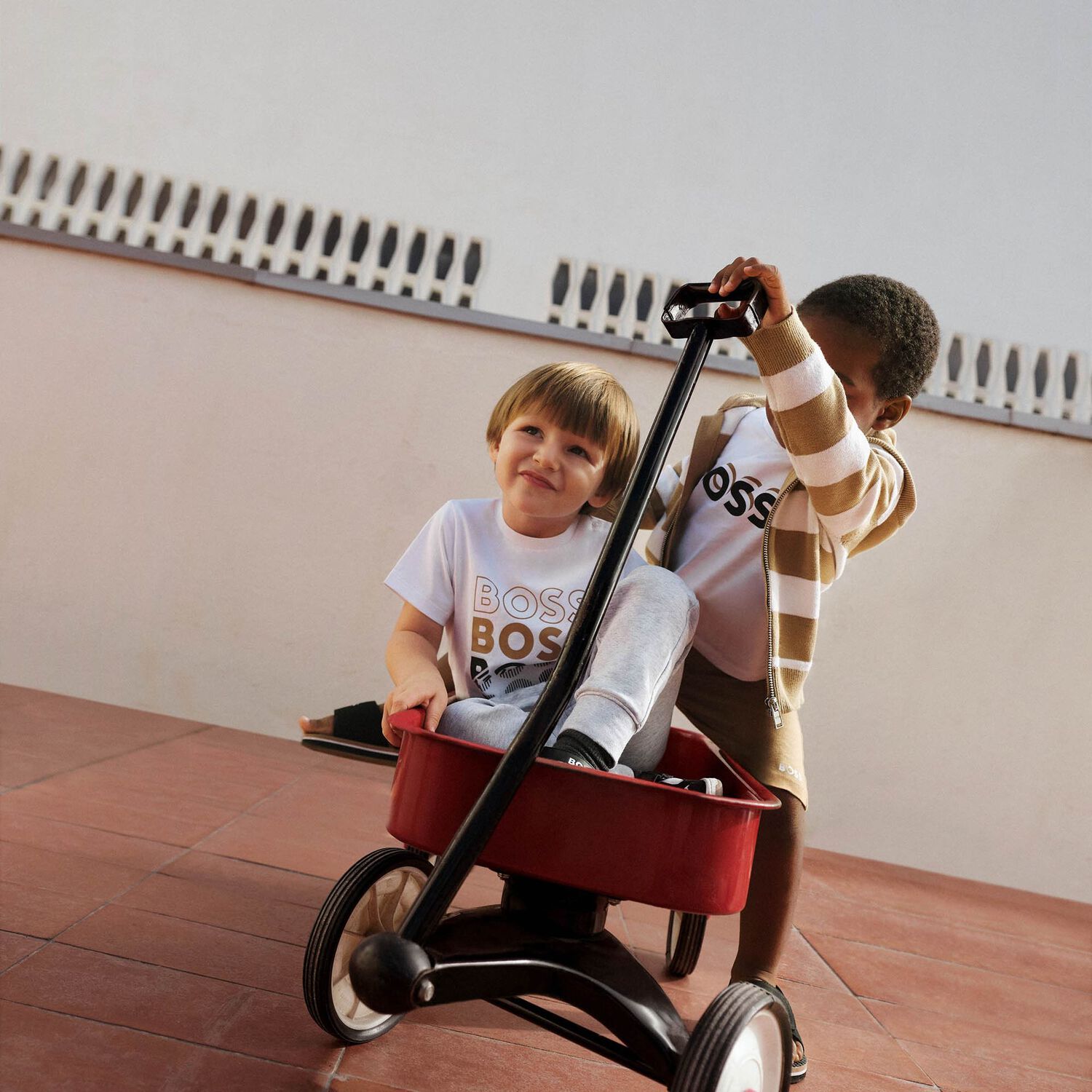 Younger Boys White Logo T-Shirt, 1, hi-res