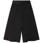Girls Black Logo Wide Leg Trousers, 1, hi-res