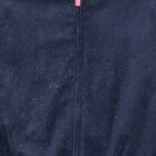 Girls Navy Blue & Pink Hooded Zip Up Top , 1, hi-res
