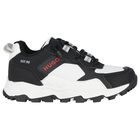 Boys Black & White Logo Trainer, 1, hi-res