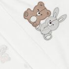 White Teddy Bear & Rabbit Hooded Towel, 1, hi-res