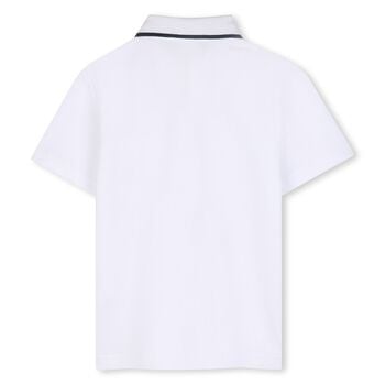 Boys White Logo Polo Shirt
