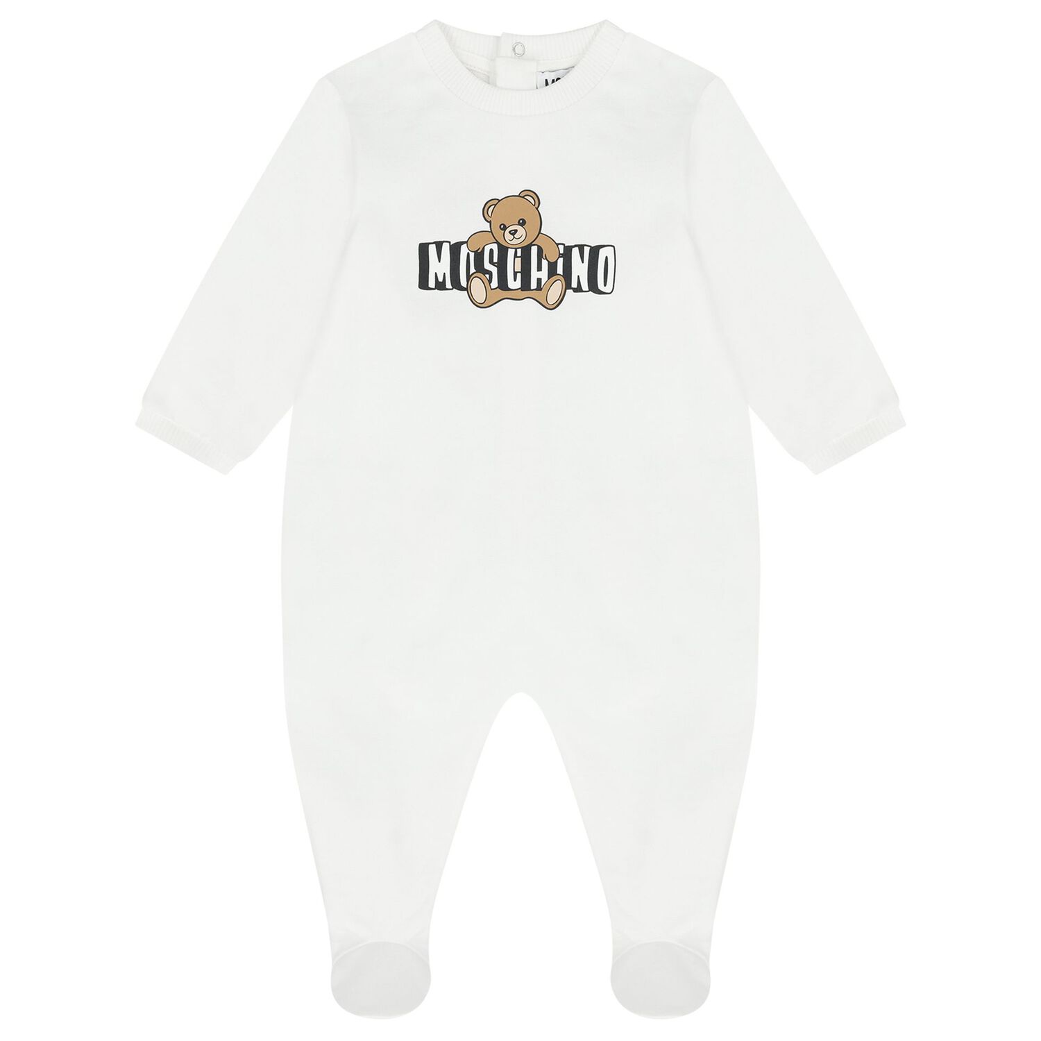 White Teddy Bear Logo Babygrow Gift Set, 1, hi-res