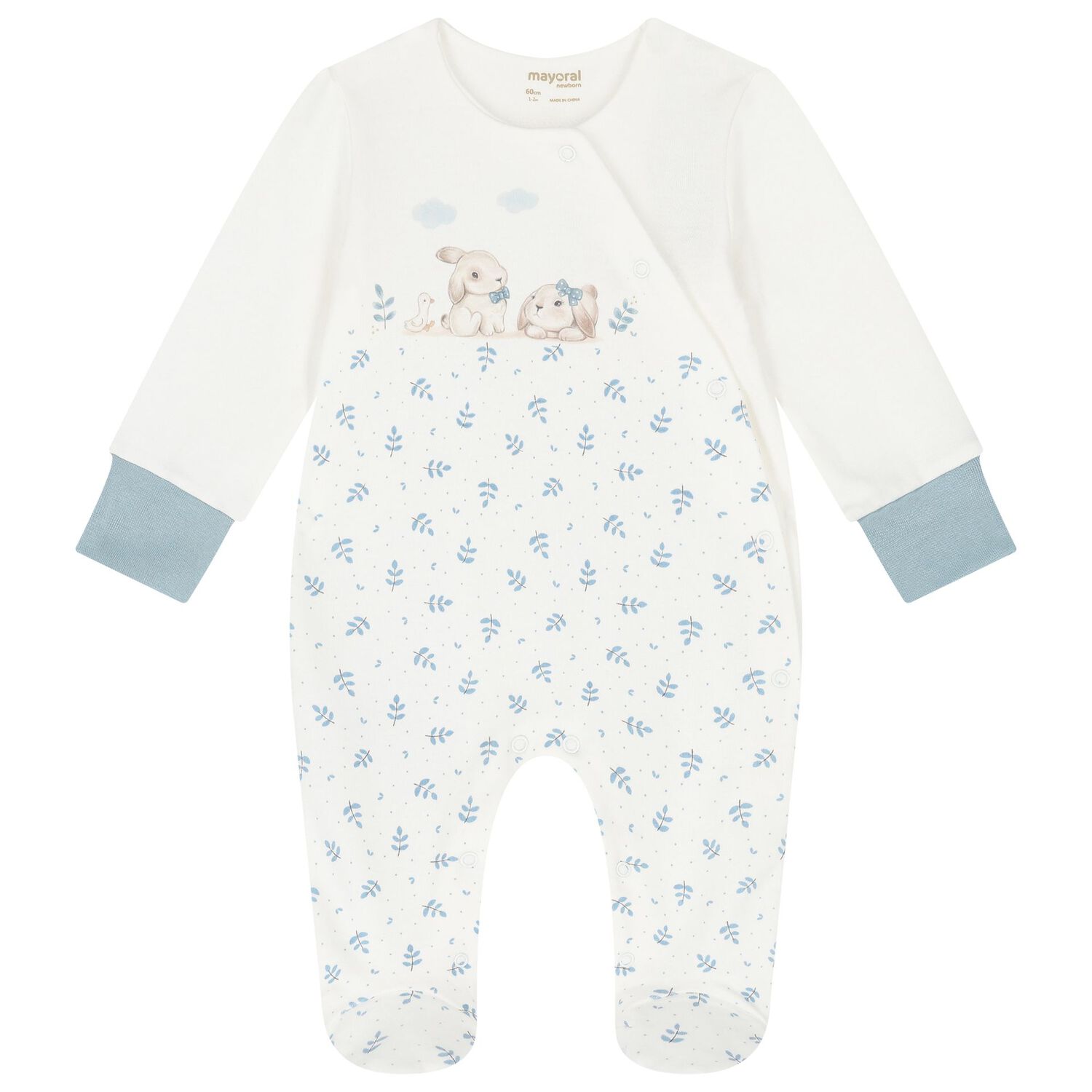Baby Boys Ivory & Blue Babygrow Gift Set, 1, hi-res