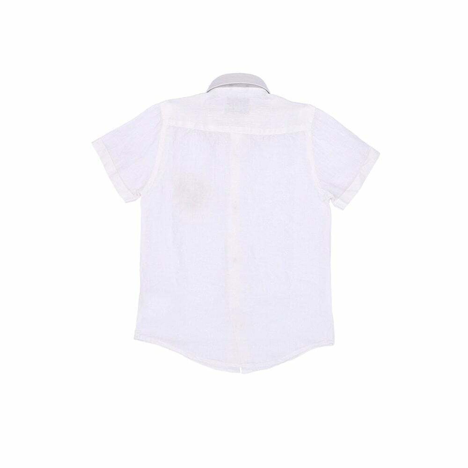 Boys White Linen Shirt, 1, hi-res image number null