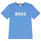 Boys Blue Logo T-Shirt, 4, hi-res