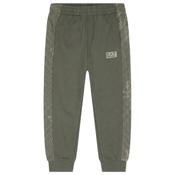 Boys Green Logo Joggers