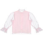 Girls Pink Organza & Jacquard Skirt Set, 1, hi-res