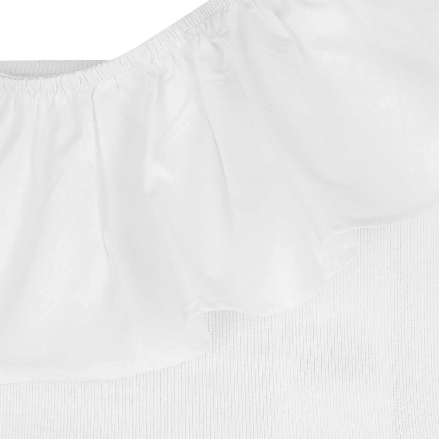 Girls White Ruffled Dress, 3, hi-res