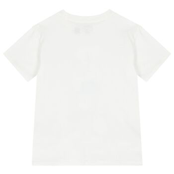 Girls White Teddy Bear T-Shirt