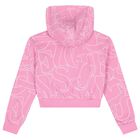 Girls Pink Logo Hooded Top, 1, hi-res
