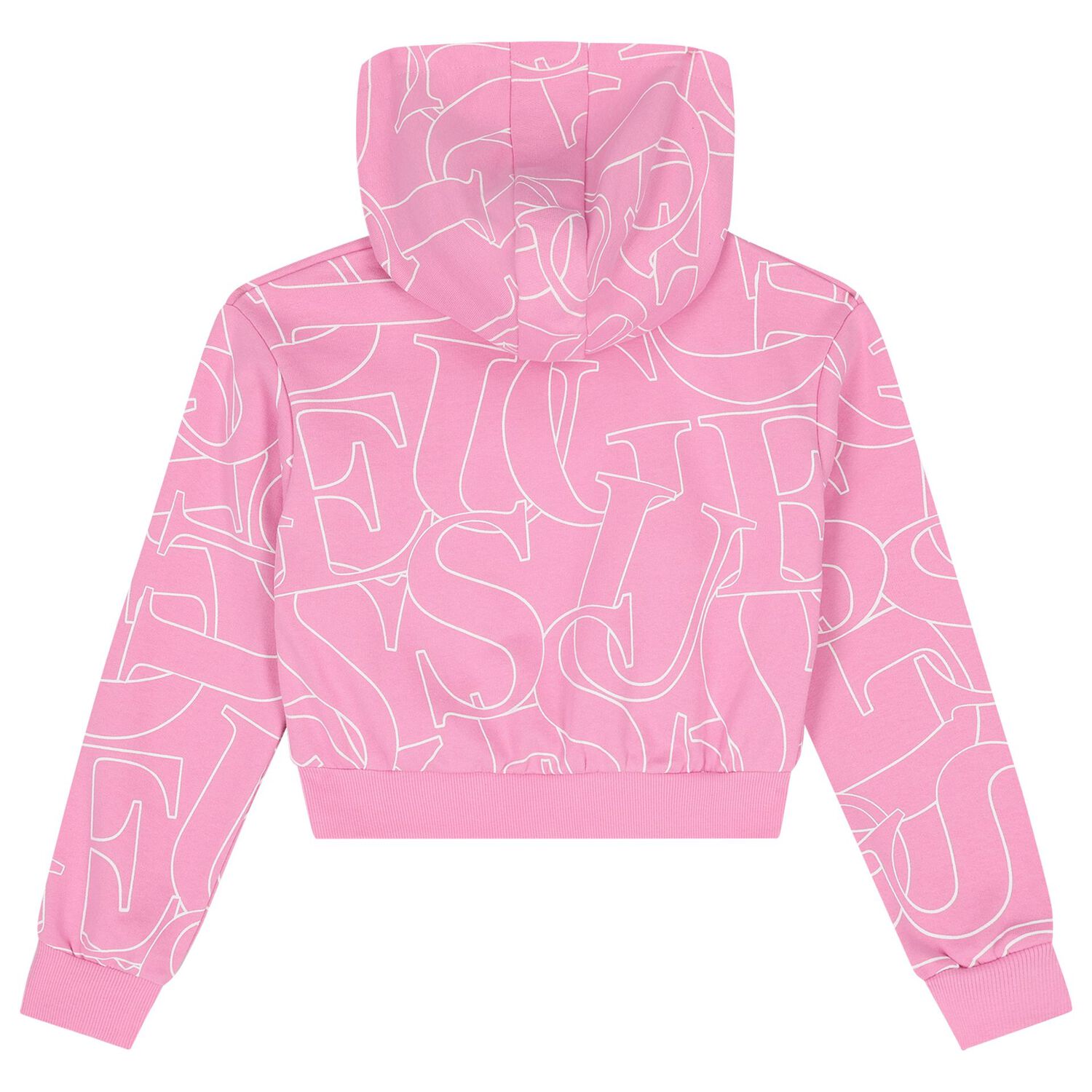 Girls Pink Logo Hooded Top, 1, hi-res