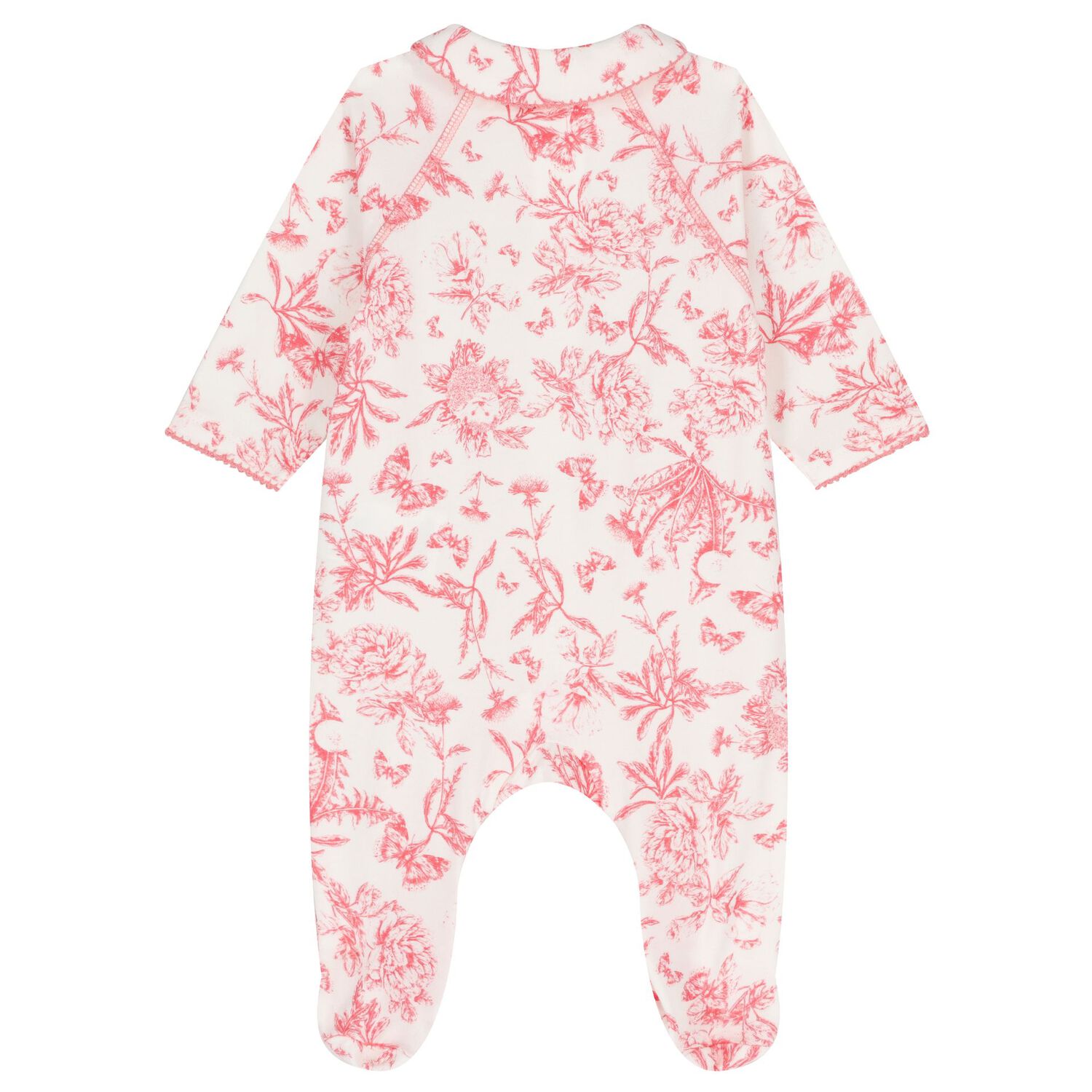 Baby Girls White & Red Floral Babygrow, 1, hi-res