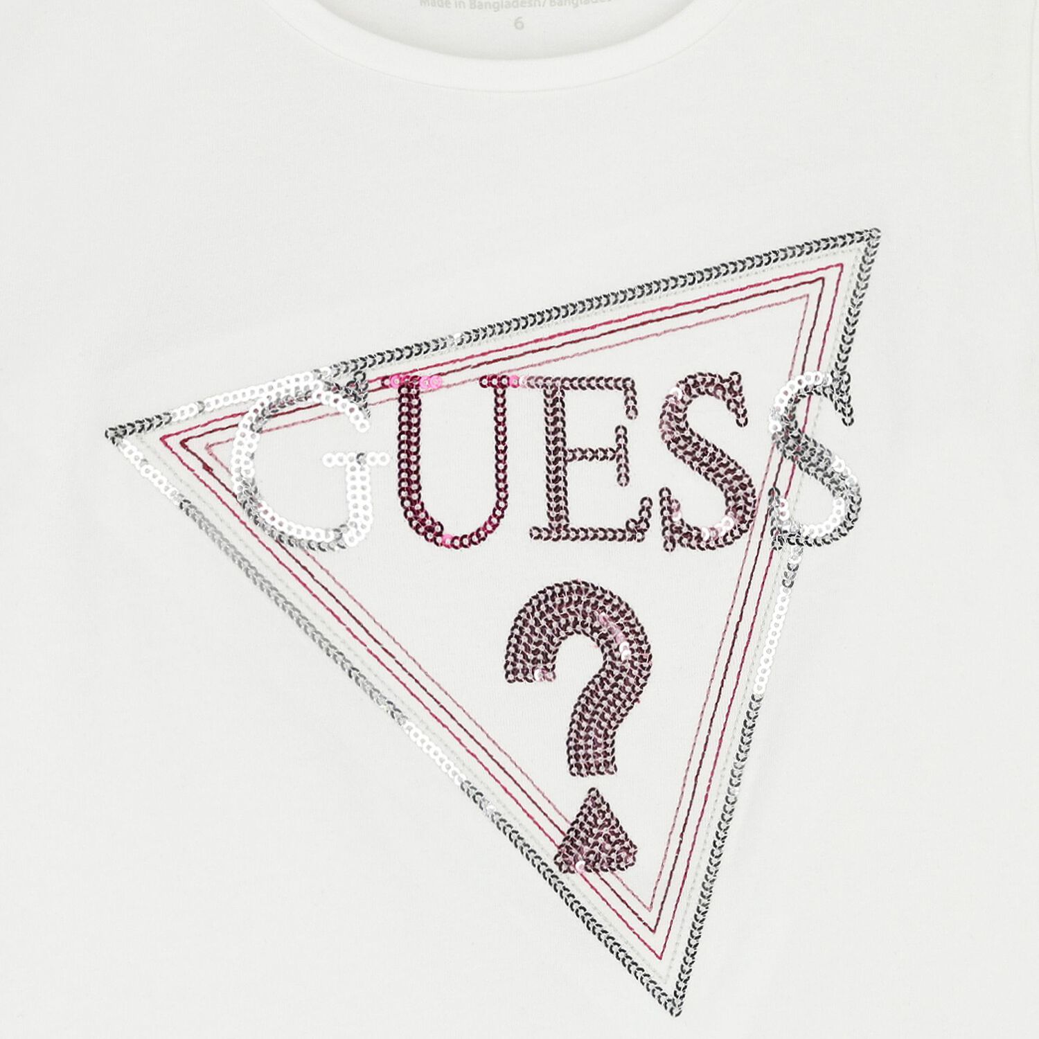 Girls White Embellished Logo T-Shirt, 1, hi-res