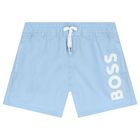 Younger Boys Blue Logo Swim Shorts, 2, hi-res