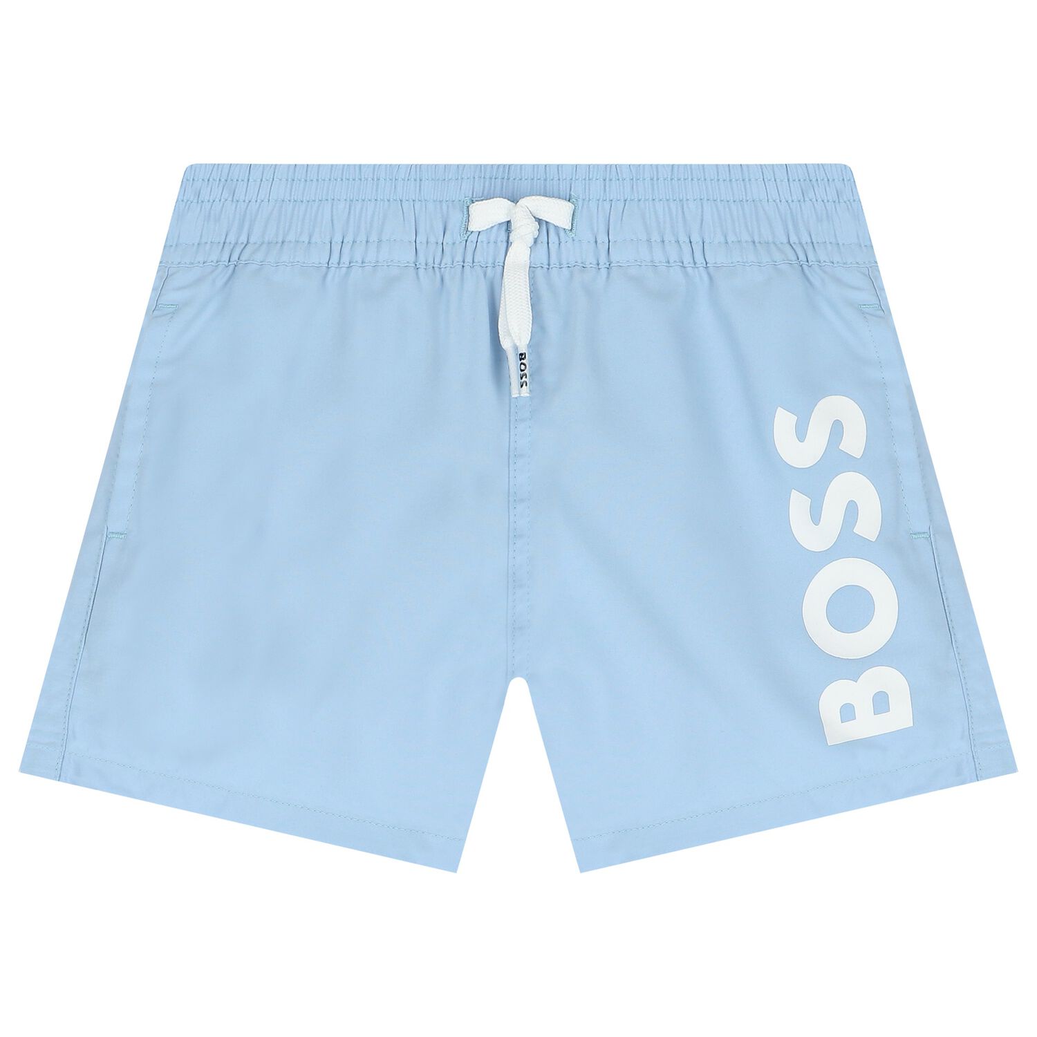 Younger Boys Blue Logo Swim Shorts, 2, hi-res