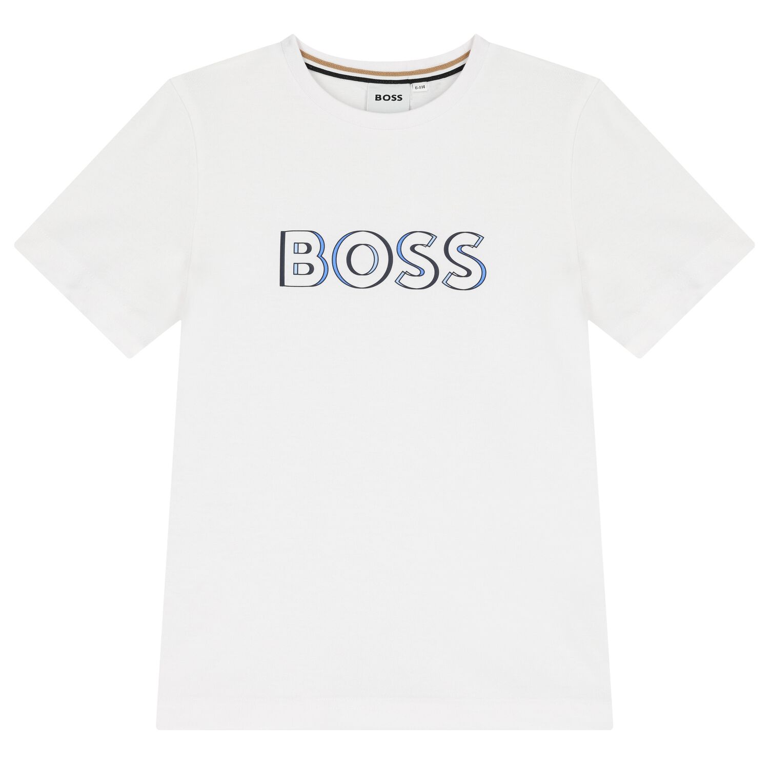 Boys White Logo T-Shirt, 4, hi-res image number null