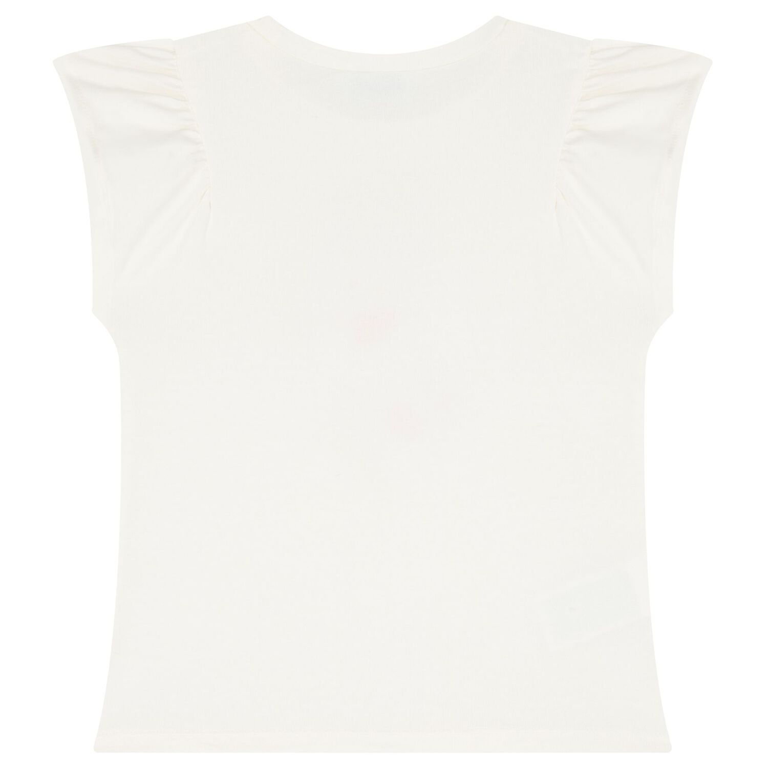 Girls Ivory Cotton & Pink Floral Print T-Shirt, 2, hi-res