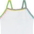 Girls White Swimsuit, 1, hi-res