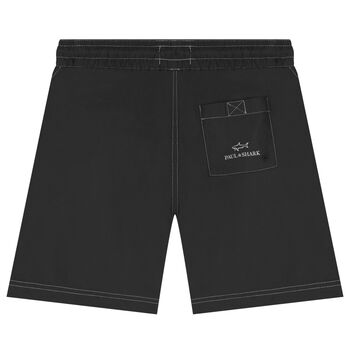 Boys Black Logo Swim Shorts