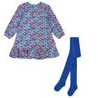Girls Blue Heart Dress Set, 1, hi-res