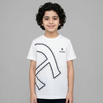 Boys White Logo T-Shirt