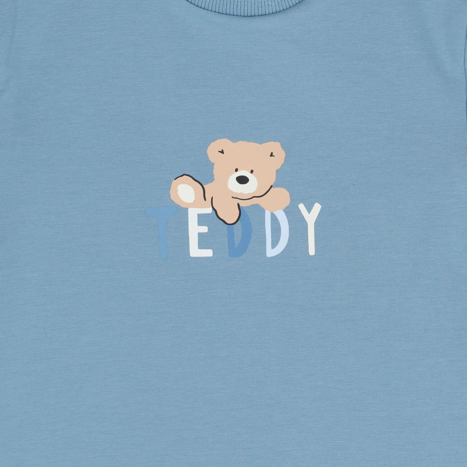 Baby Boys Blue & White Teddy Bear Shorts Set, 2, hi-res