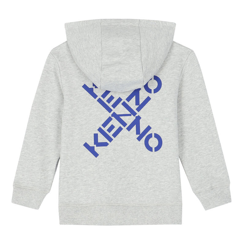 Boys Grey Logo Hooded Top, 1, hi-res image number null