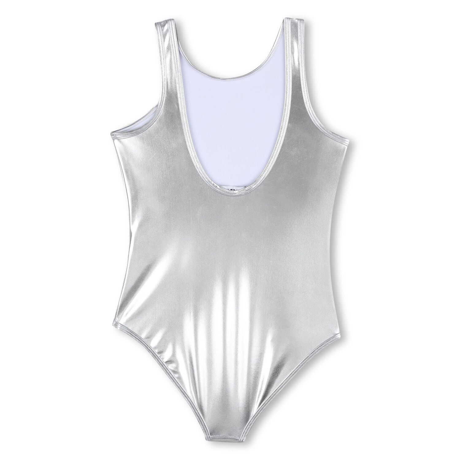 Girls Mini Me Silver Logo Swimsuit, 1, hi-res