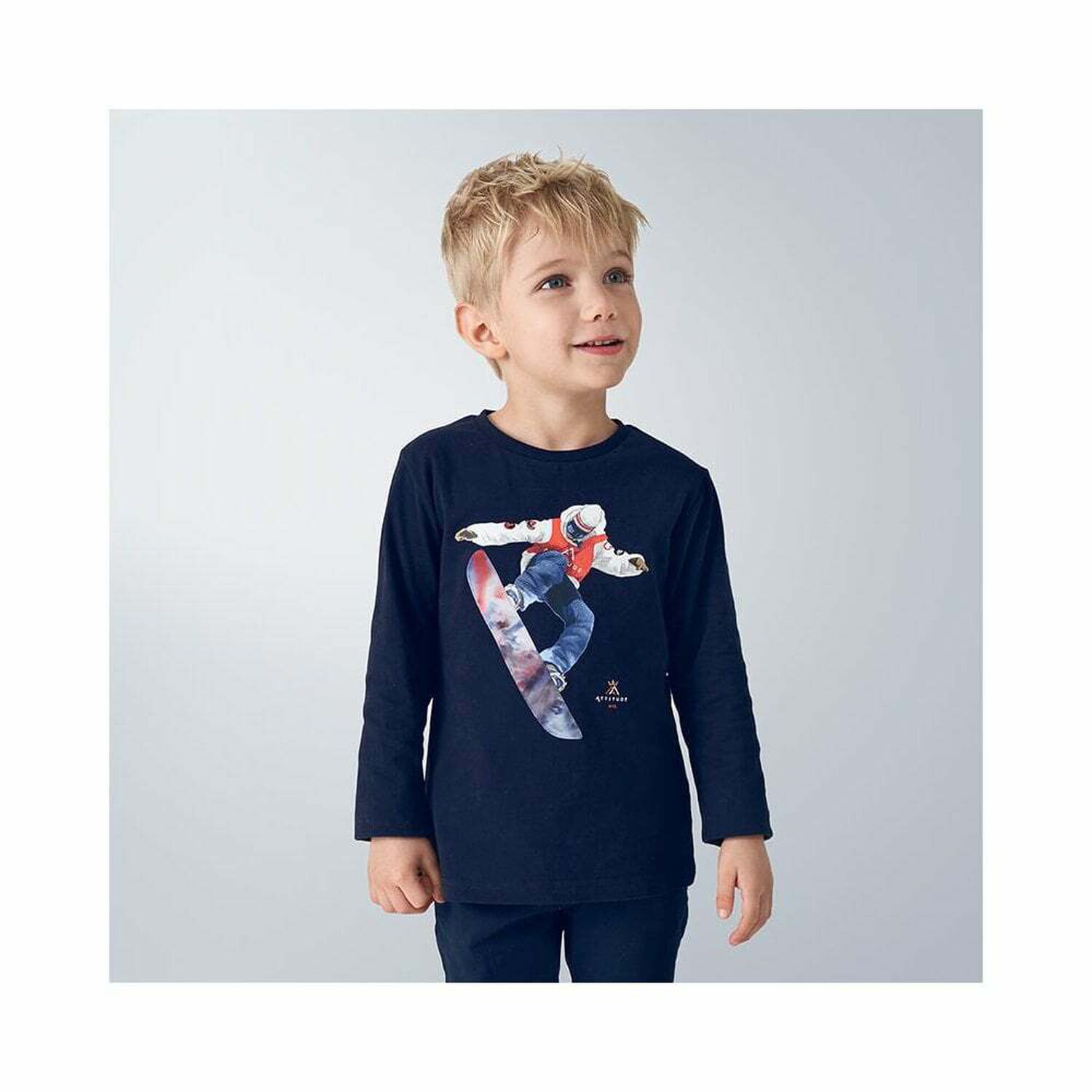 Boys Navy Blue Top, 1, hi-res