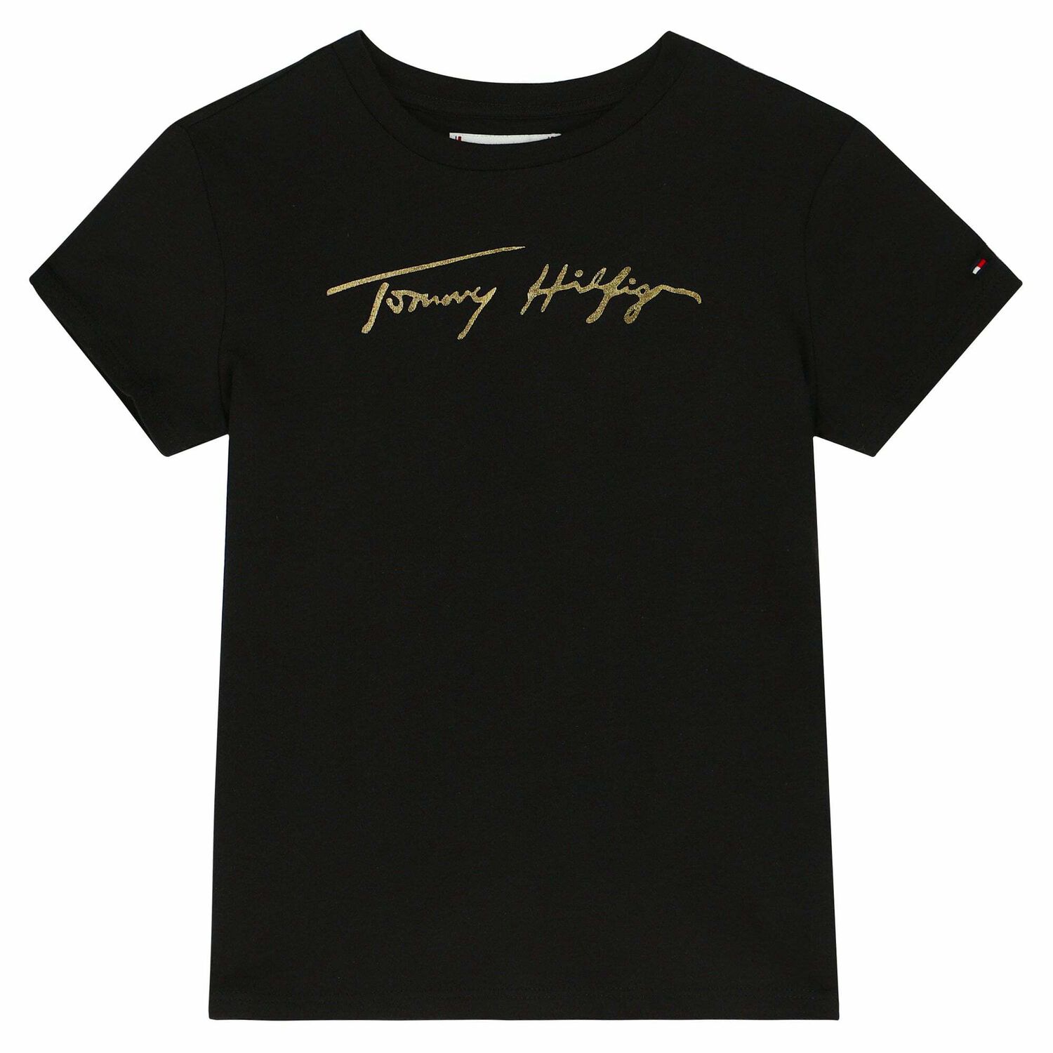 Girls Black Logo T-Shirt, 3, hi-res