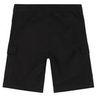Boys Black Logo Cargo Shorts, 1, hi-res