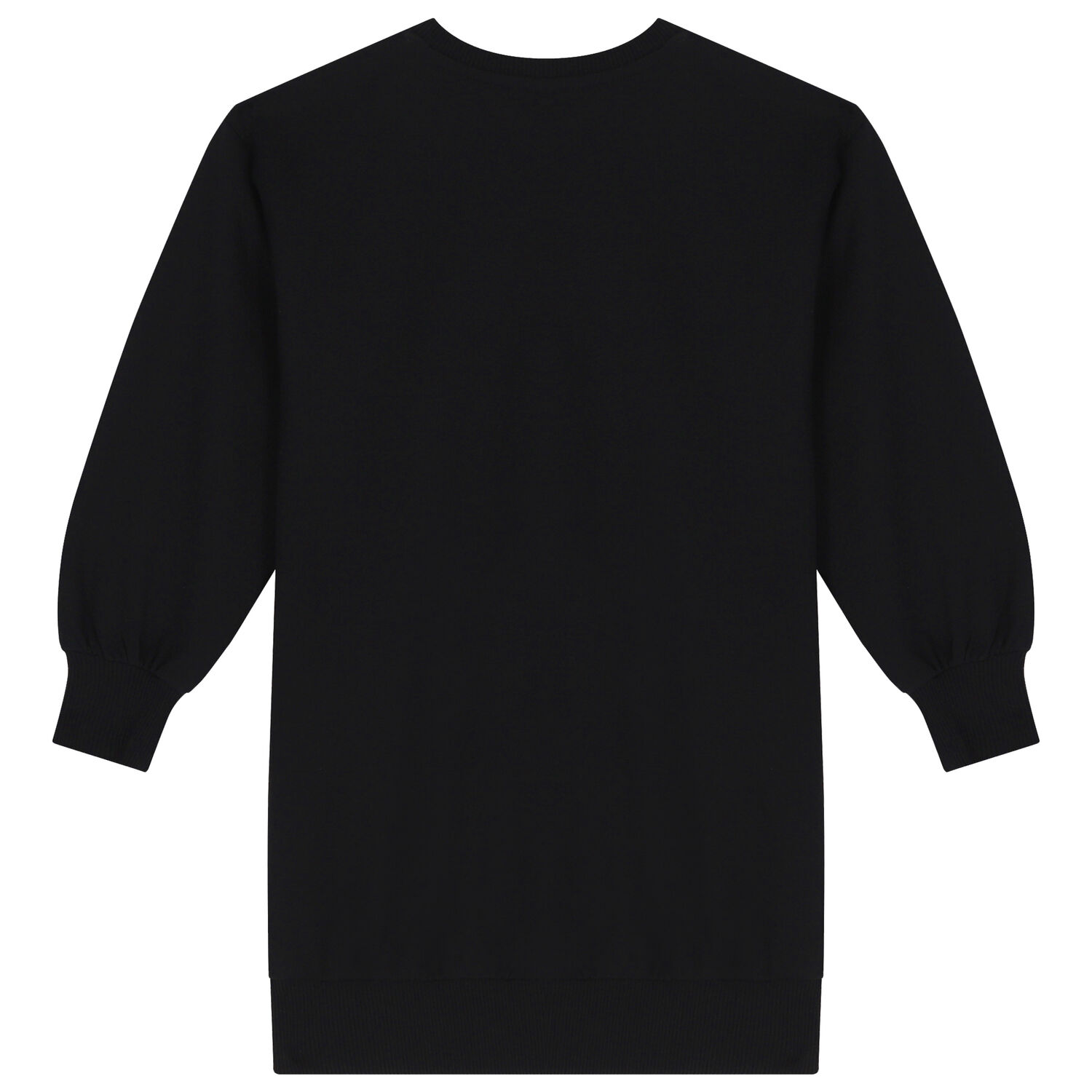 Girls Black Teddy Bear Logo Sweatshirt Dress, 3, hi-res